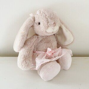 Dilly Dudu Ballerina / Ballet Bunny Rabbit Plush Stuffed Toy Pink Tutu 10"